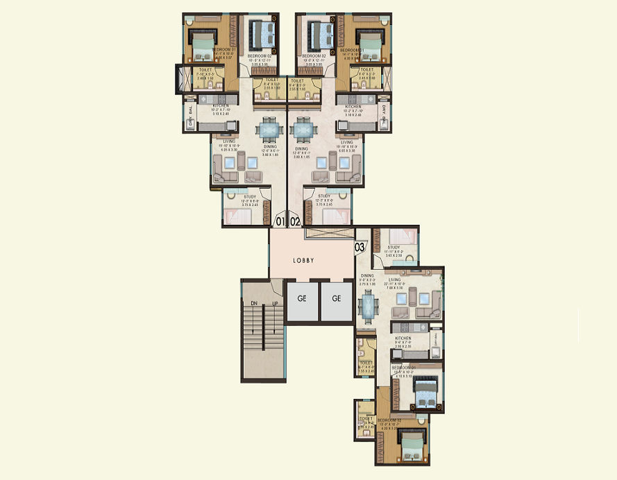 Kanakia Paris BKC Bandra 3BHK Plan